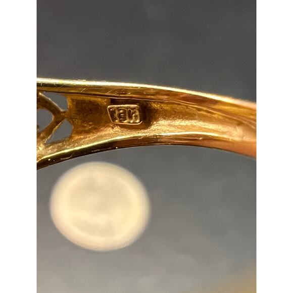 Vintage 14K Gold Aquamarine Solitaire Ring Filigree Statement Size 7 - Picture 14 of 16